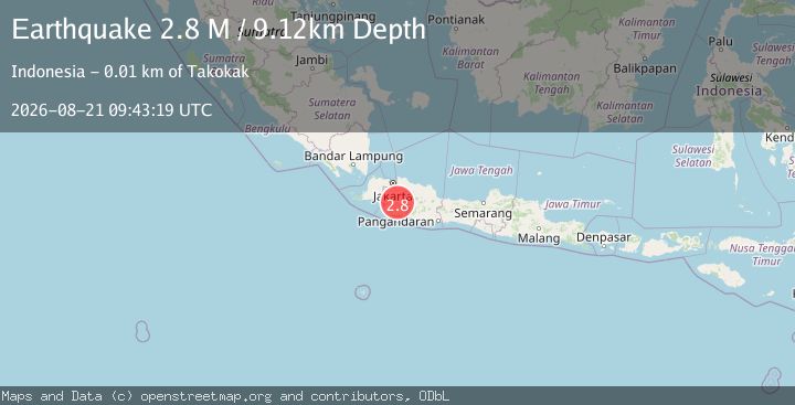 Map of Java, Indonesia