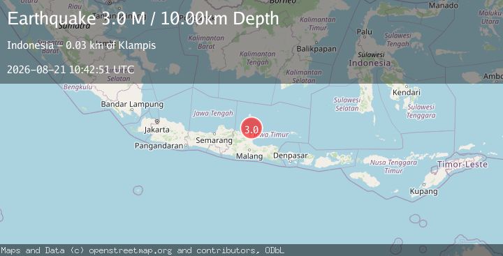 Map of Java, Indonesia