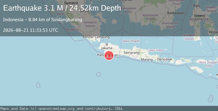 Map of Java, Indonesia
