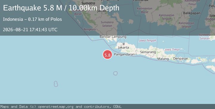 Map of Southwest of Sumatra, Indonesia
