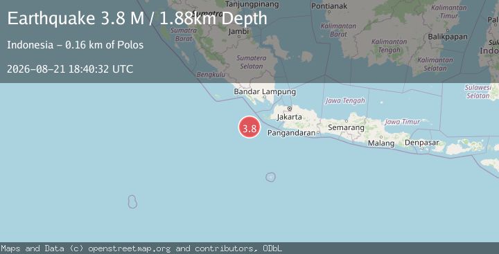 Map of Southwest of Sumatra, Indonesia