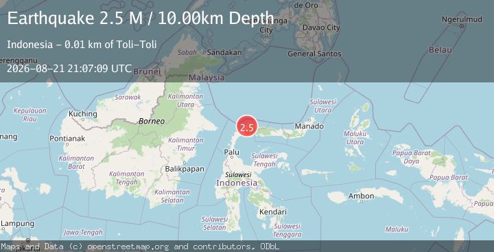 Map of Minahassa Peninsula, Sulawesi