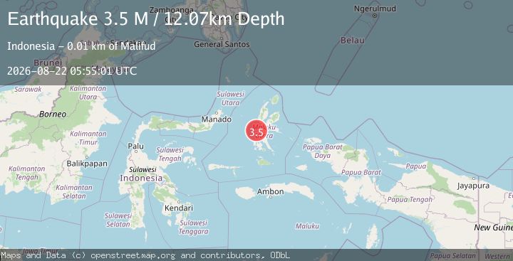 Map of Halmahera, Indonesia