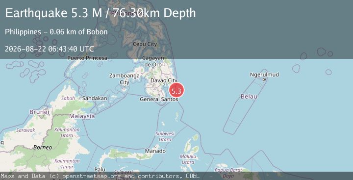 Map of Mindanao, Philippines