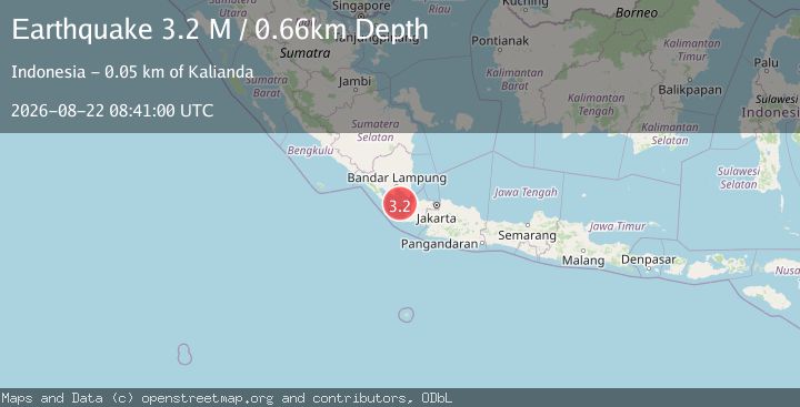 Map of Sunda Strait, Indonesia