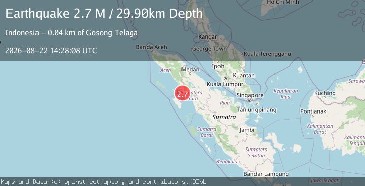 Map of Northern Sumatra, Indonesia