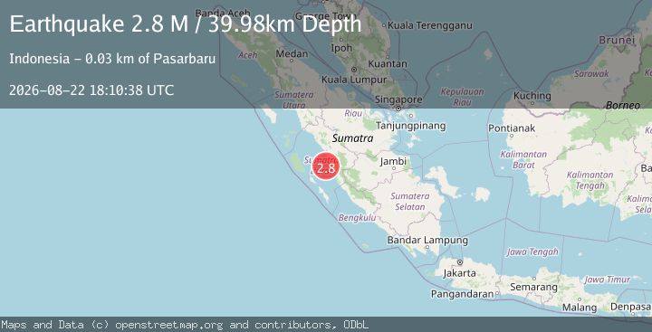 Map of Southern Sumatra, Indonesia