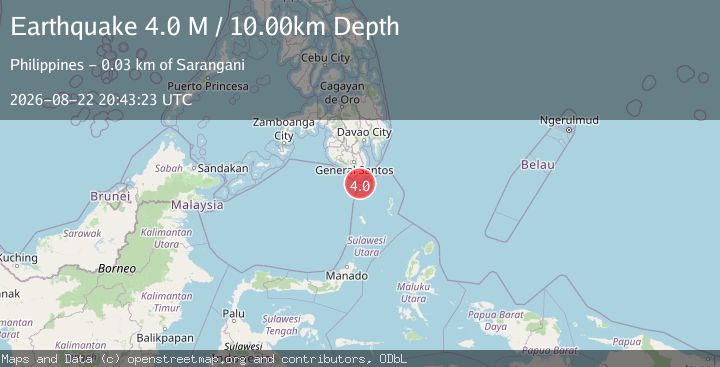 Map of Mindanao, Philippines