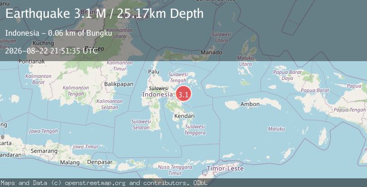 Map of Sulawesi, Indonesia