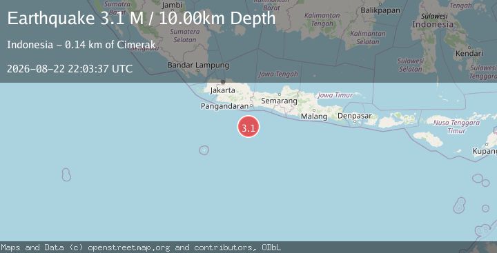 Map of Java, Indonesia