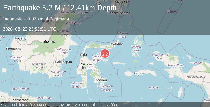 Map of Minahassa Peninsula, Sulawesi