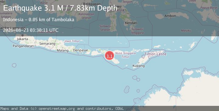 Map of Sumba Region, Indonesia