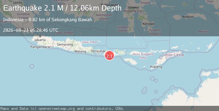 Map of Sumbawa Region, Indonesia