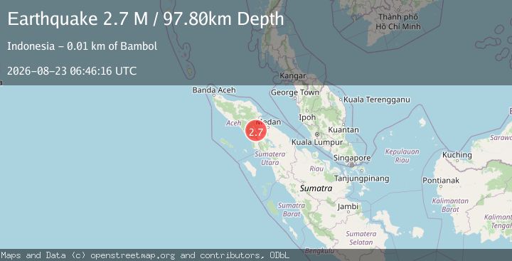 Map of Northern Sumatra, Indonesia
