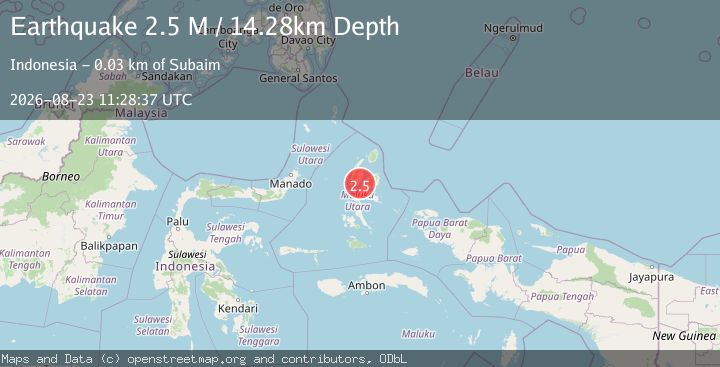 Map of Halmahera, Indonesia