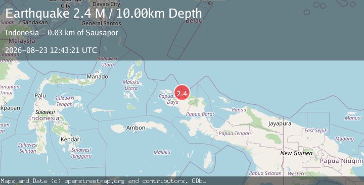 Map of West Papua Region, Indonesia