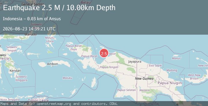 Map of West Papua Region, Indonesia