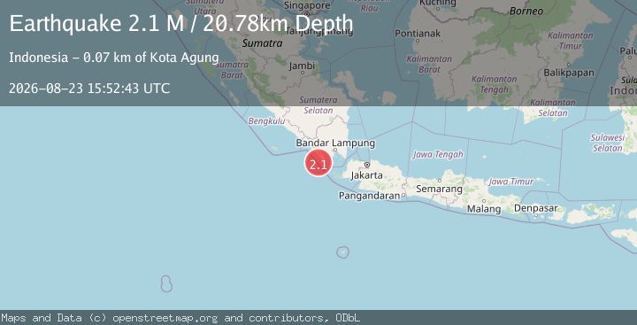 Map of Sunda Strait, Indonesia