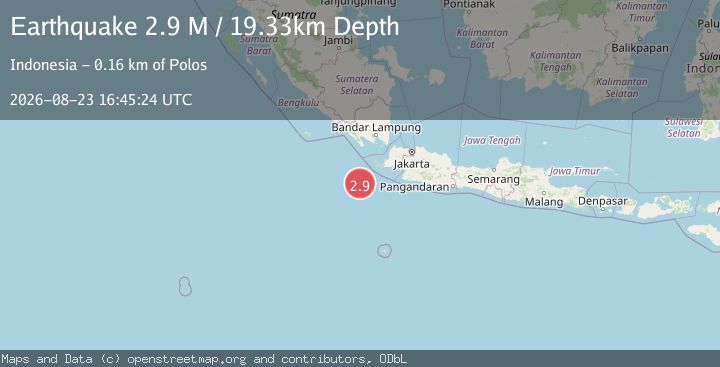 Map of Southwest of Sumatra, Indonesia