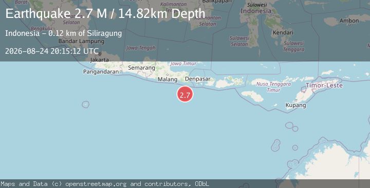 Map of South of Bali, Indonesia