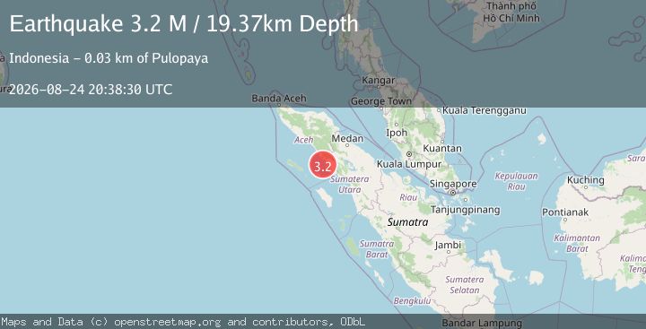 Map of Northern Sumatra, Indonesia