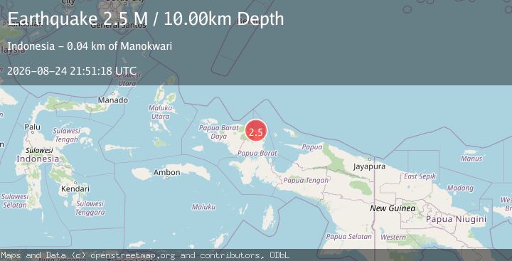 Map of West Papua Region, Indonesia