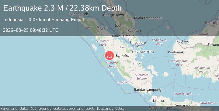 Map of Southern Sumatra, Indonesia