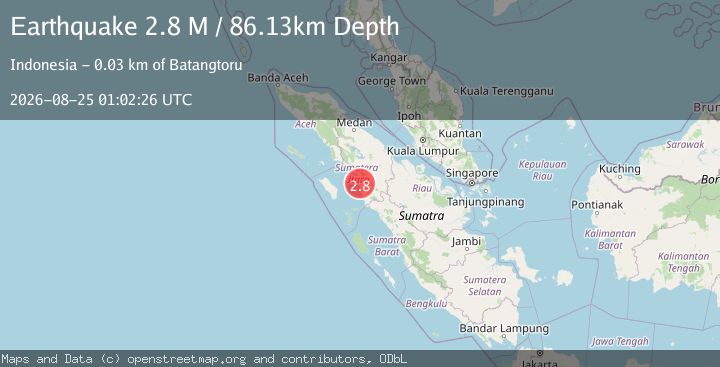Map of Northern Sumatra, Indonesia