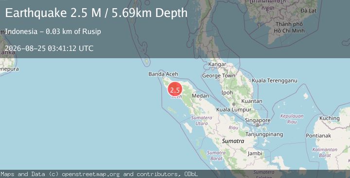 Map of Northern Sumatra, Indonesia