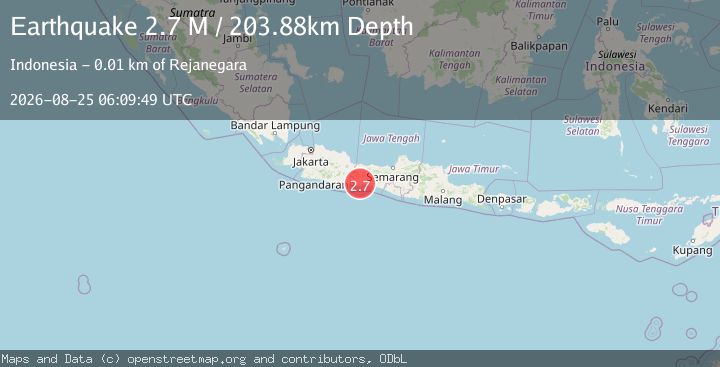 Map of Java, Indonesia