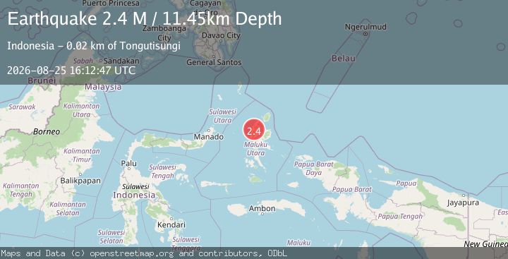 Map of Halmahera, Indonesia