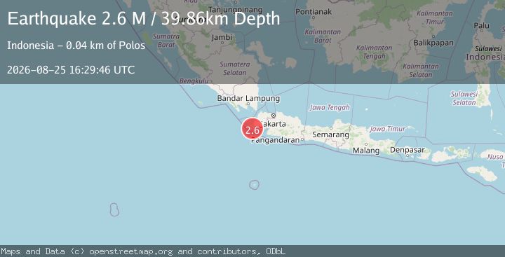 Map of Sunda Strait, Indonesia