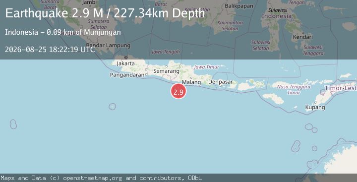 Map of South of Java, Indonesia
