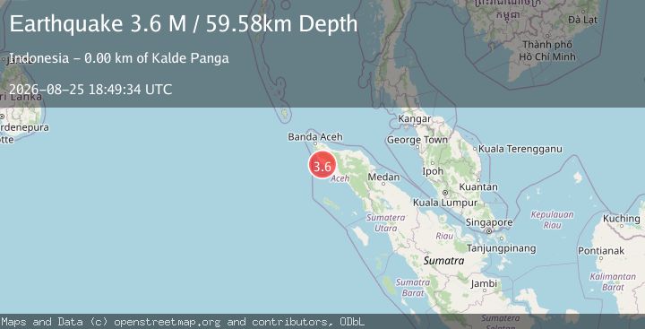 Map of Northern Sumatra, Indonesia