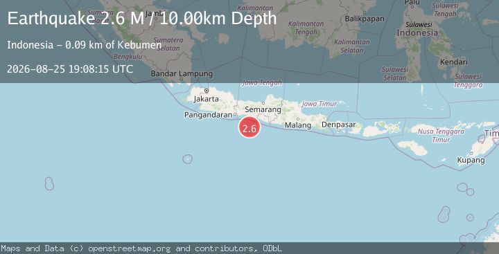 Map of Java, Indonesia