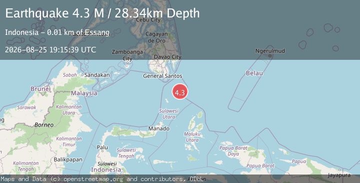 Map of Talaud Islands, Indonesia
