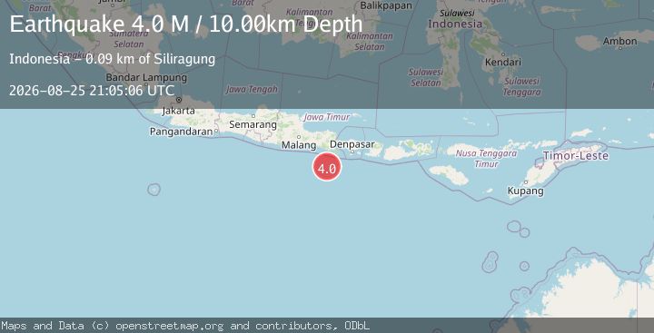 Map of South of Bali, Indonesia