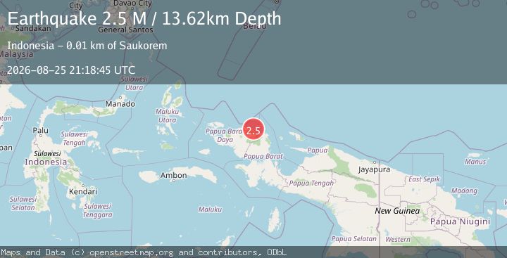 Map of West Papua Region, Indonesia