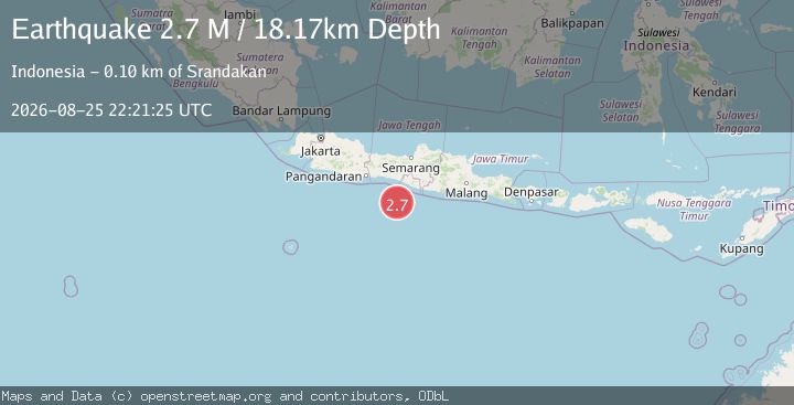 Map of Java, Indonesia