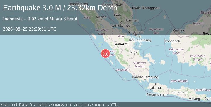 Map of Southern Sumatra, Indonesia