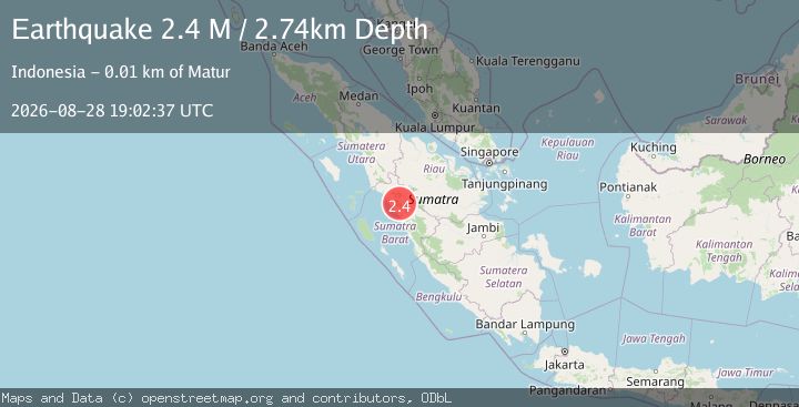 Map of Southern Sumatra, Indonesia