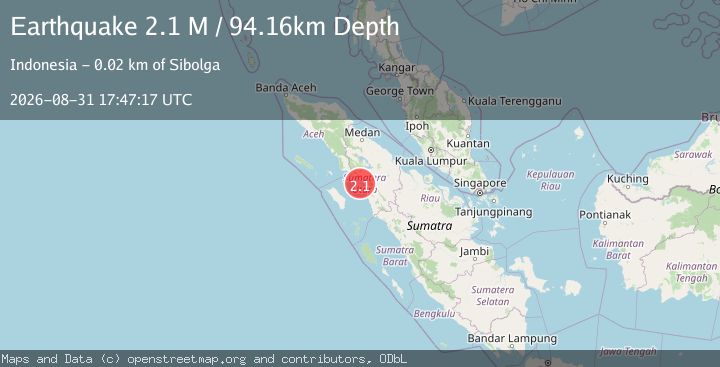 Map of Northern Sumatra, Indonesia