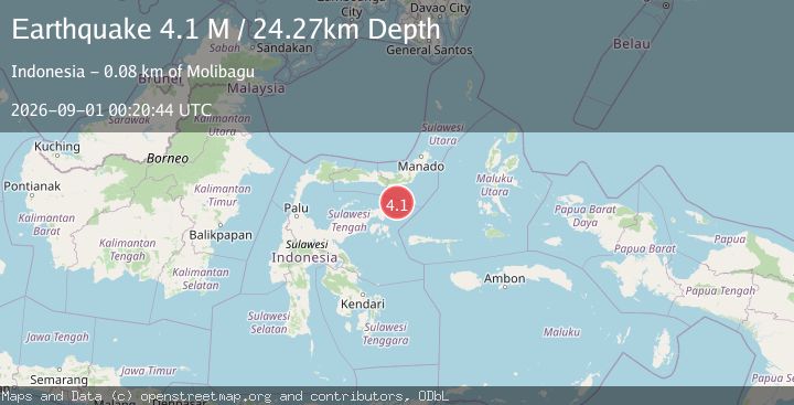 Map of Minahassa Peninsula, Sulawesi