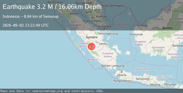 Map of Southern Sumatra, Indonesia