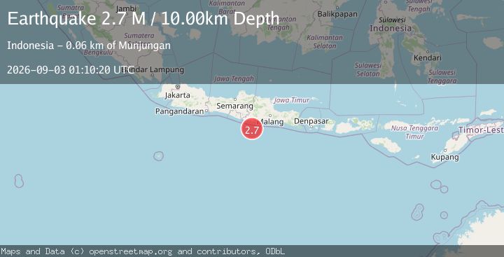 Map of Java, Indonesia