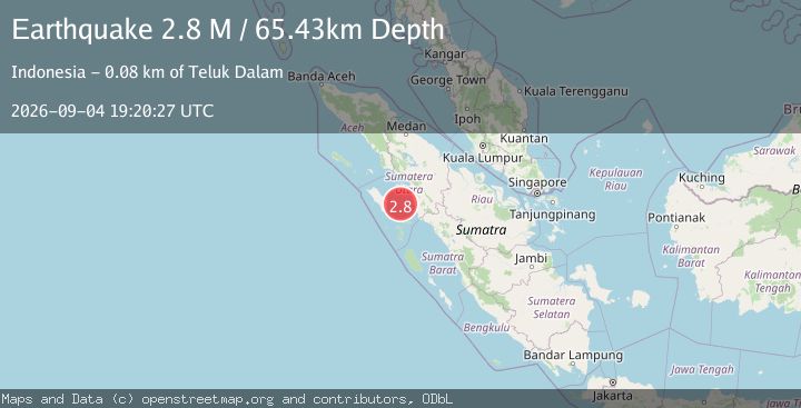 Map of Northern Sumatra, Indonesia