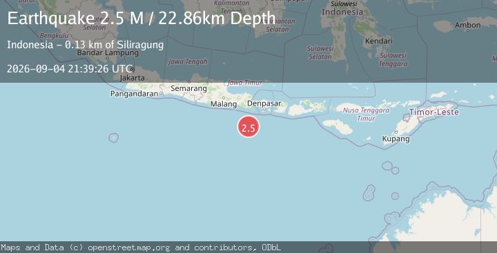 Map of South of Bali, Indonesia