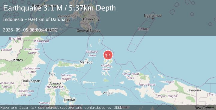 Map of Halmahera, Indonesia