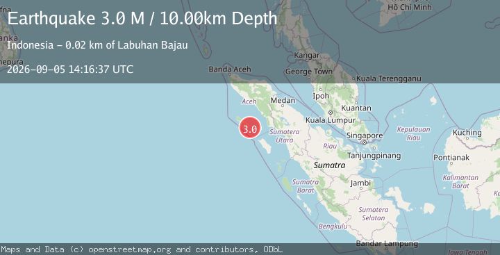 Map of Northern Sumatra, Indonesia