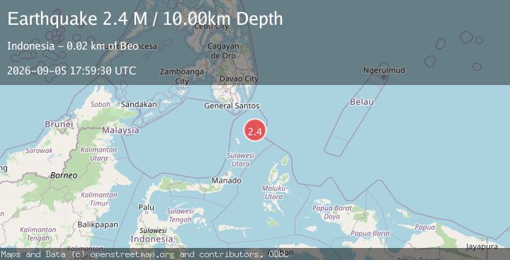 Map of Talaud Islands, Indonesia